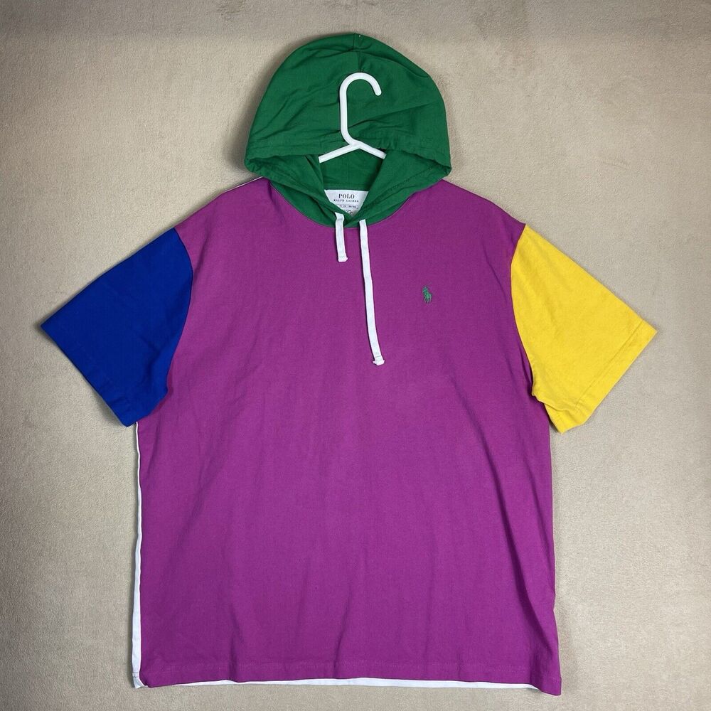 Ralph Lauren‎ Shirt Mens Extra Large Multicolor Hoodie T-Shirt Preppy Adult
